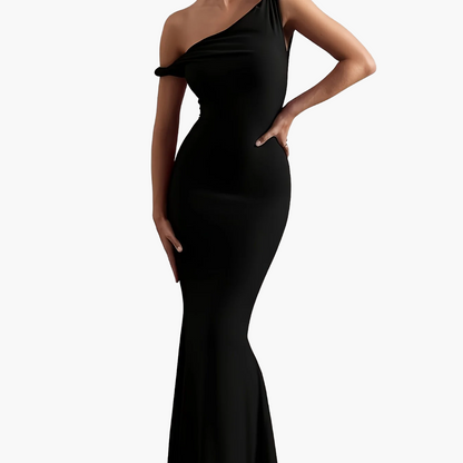 Damen Abendkleid Elegant Ein-Schulter Maxikleid Festlich Figurbetont