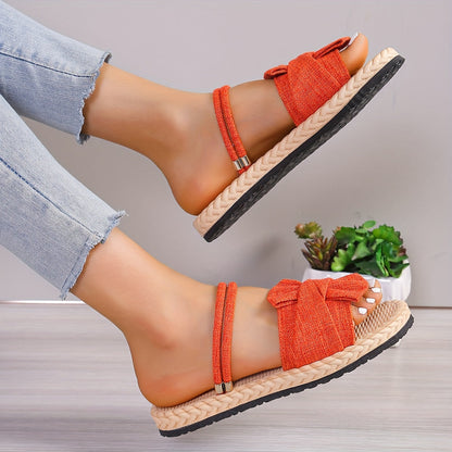 Damen Sommer Sandalen mit Schleife und Knöchelriemen – Bequeme Freizeitschuhe für Alltag & Urlaub