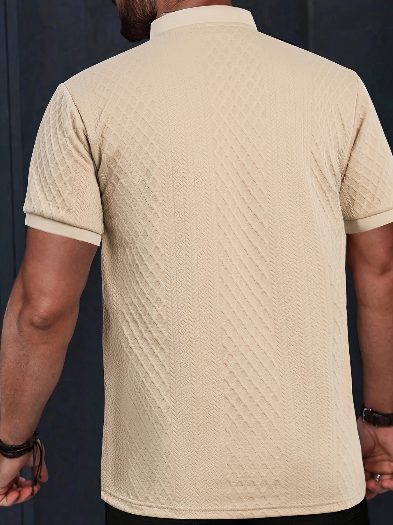 Herren Sommer Set mit Strukturmuster – Freizeit Kurzarm Shirt und Shorts für Alltag und Urlaub