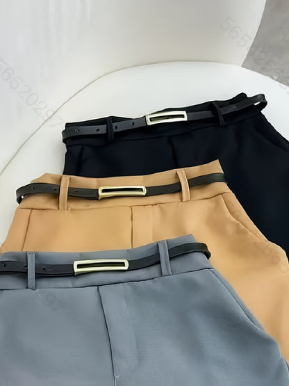 Gonna pantalone elegante da donna a vita alta con effetto cintura per ufficio e tempo libero