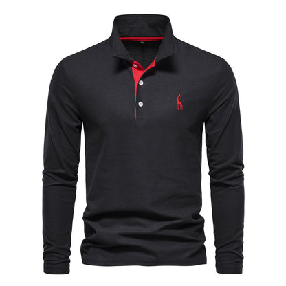 Herre langærmet poloshirt klassisk moderne business og fritid