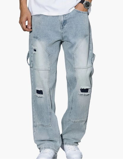 Jeans cargo da uomo in stile loose fit – moda streetwear per tutti i giorni e il tempo libero