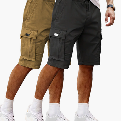 Heren Cargo Shorts 2-pack – Vrije tijd & Outdoor, Comfortabele cargoshorts met zakken, Regular Fit