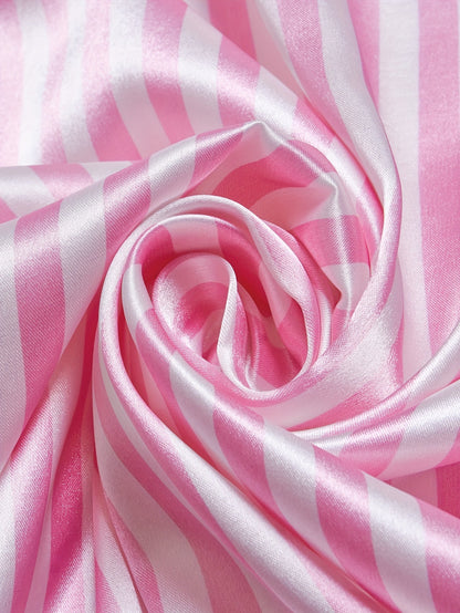 Set pigiama donna manica corta con righe e abbottonatura – Set comodo di biancheria da notte estiva