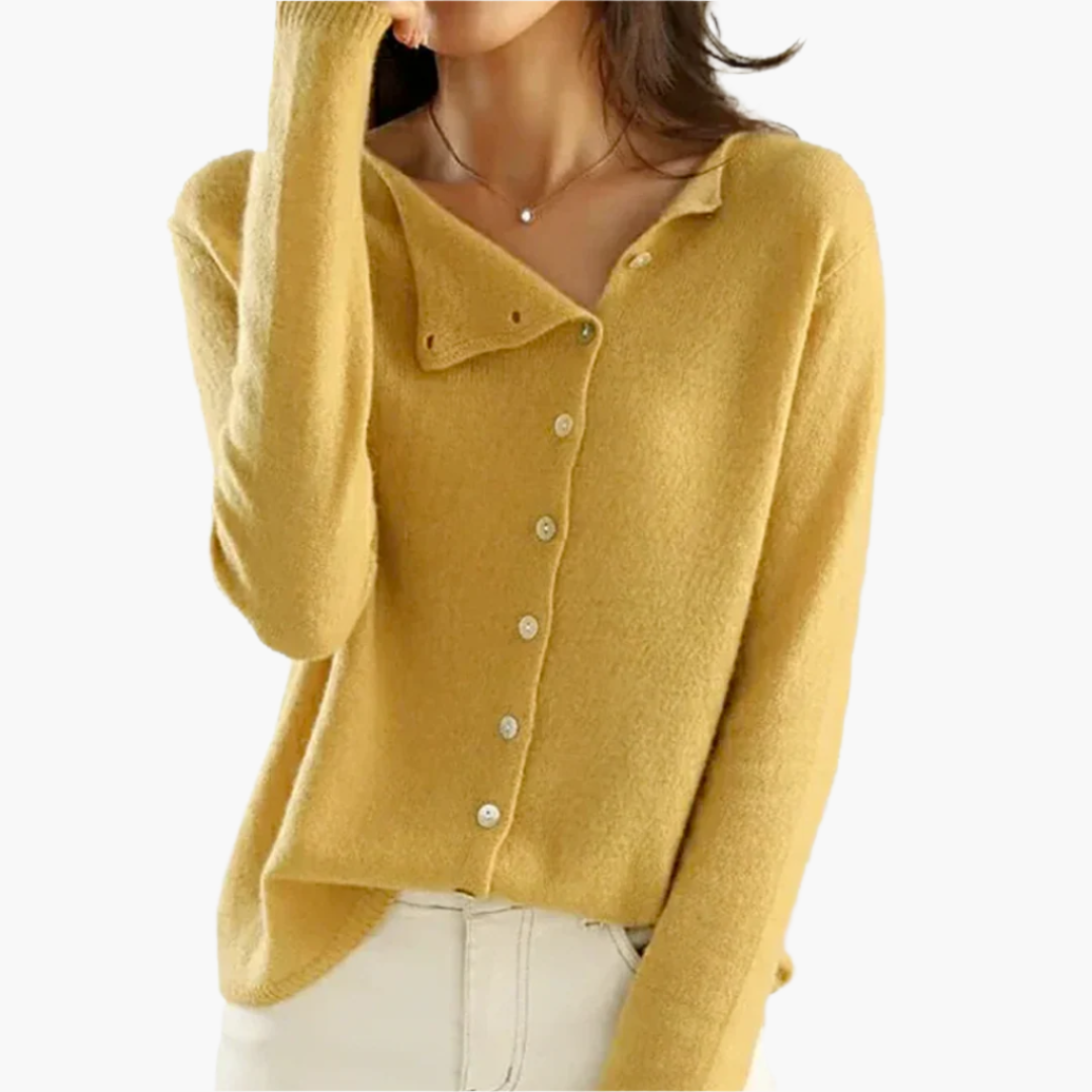 Damkofta med sidoknappar – Elegant cardigan för vardag och kontor