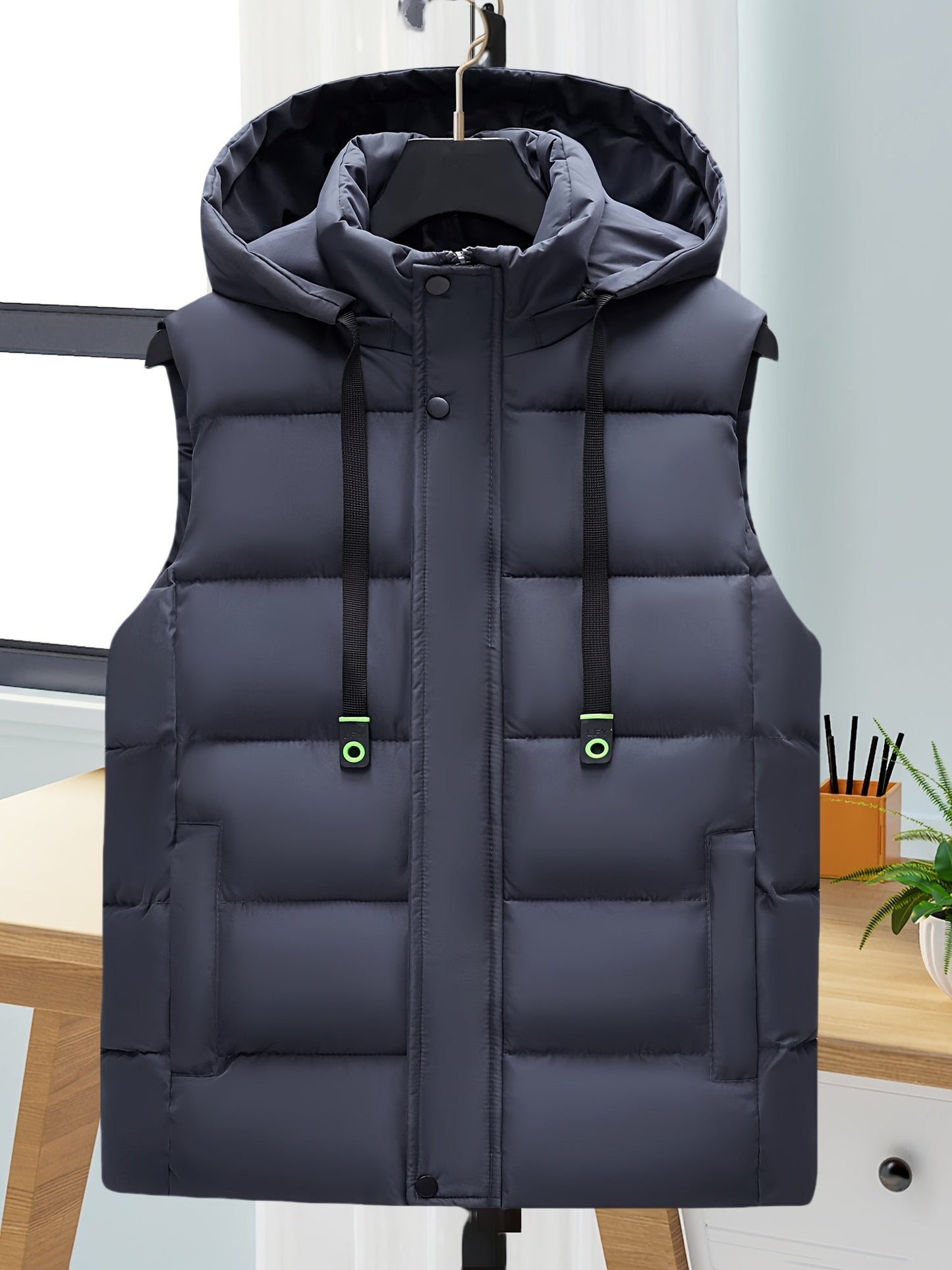 Unisex-vatteret vest med hætte | Polstret vest
