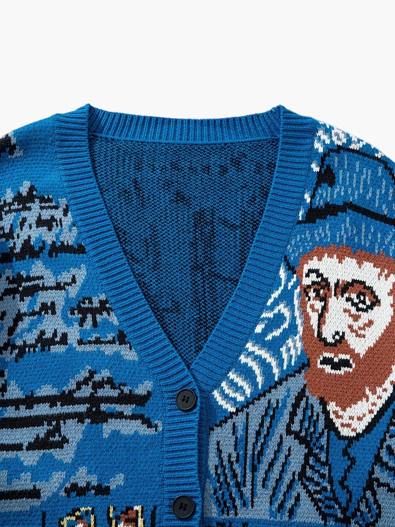 Herren Strickjacke im Kunststil mit Van Gogh Motiv – Lässige Mode für Herbst und Winter