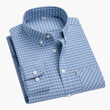 Herren Freizeithemd Kariert Langarm Modern Regular Fit – Stilvolles Hemd für Alltag & Büro