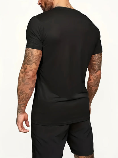 Herren Set mit Smiley-Gesicht Print – Lässiges T-Shirt und Shorts für Freizeit und Sommer