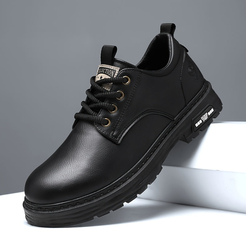 Herren Schnürschuh Casual mit Profilsohle Schwarz