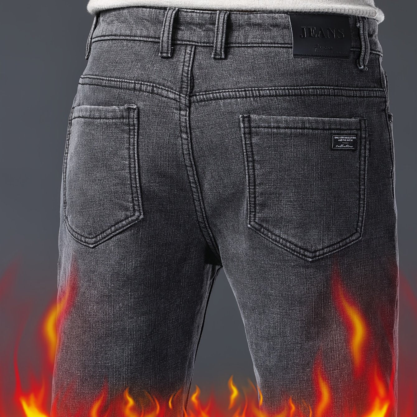 Herren Jeanshose Grau mit geradem Schnitt