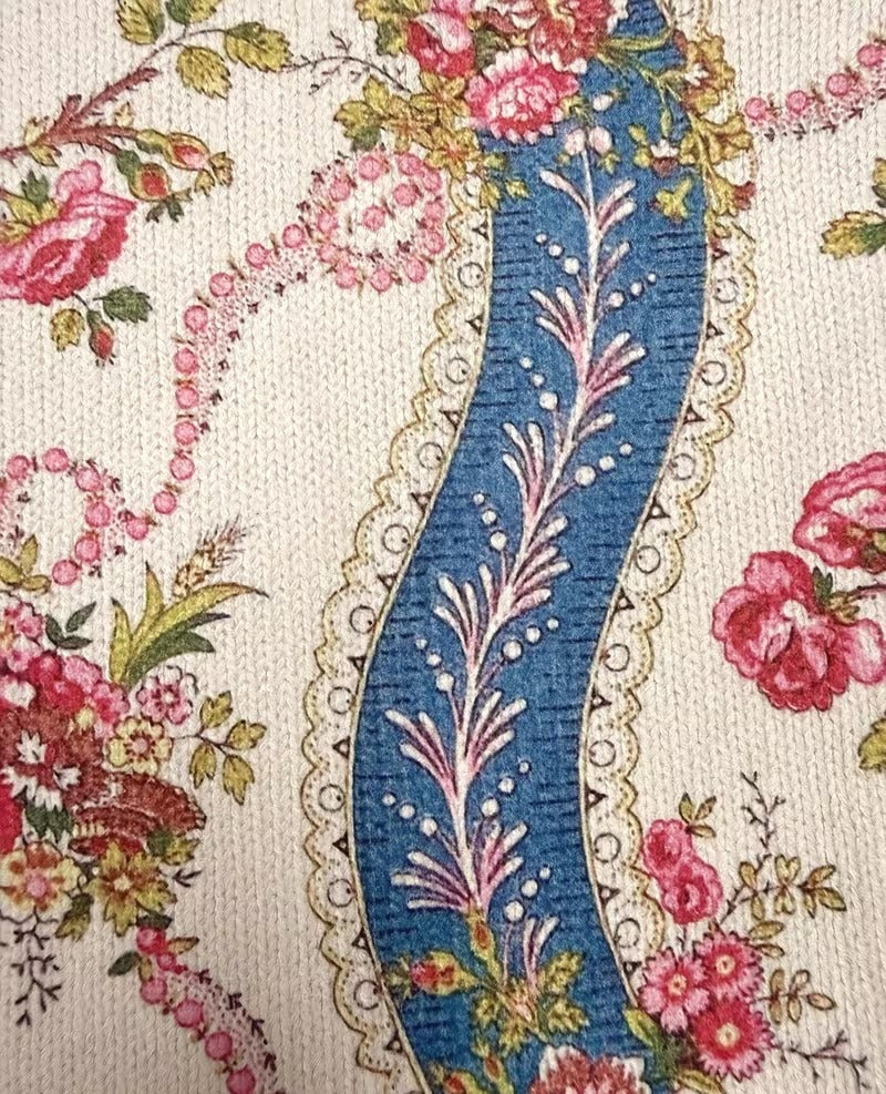 Eulalia | Ribgebreid vest voor dames met klimrozenmotief en zakken