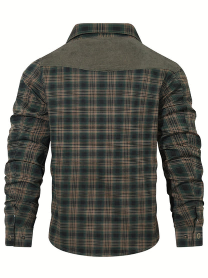 Herren Outdoor-Freizeitjacke im Karo-Look – Lässiger Stil für Alltag und Abenteuer
