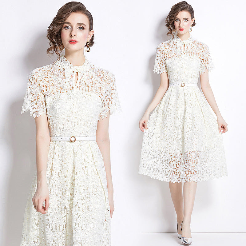 Elegante abito in pizzo da donna per occasioni speciali – Vita media, festivo, raffinato