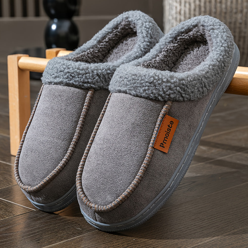 Pantuflas forradas con costura decorativa negras