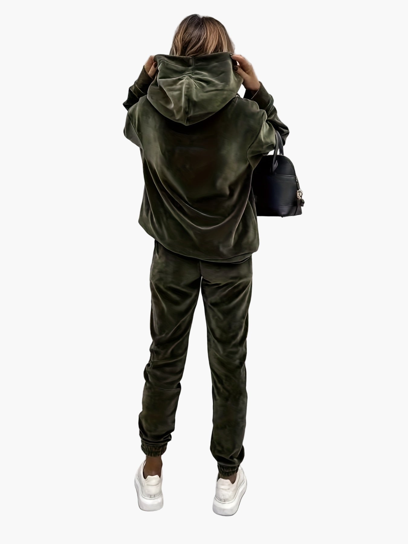 Completo tuta casual da donna – Felpa con cappuccio e pantaloni da jogging alla moda per tutti i giorni e viaggi