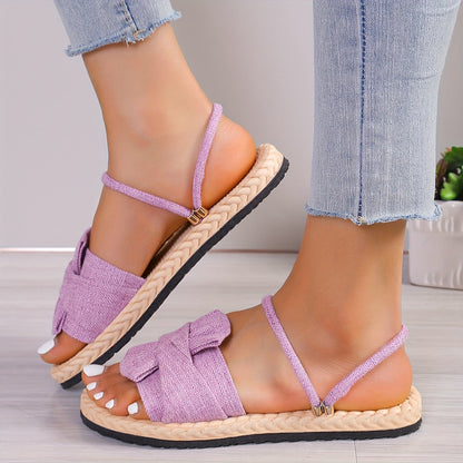 Damen Sommer Sandalen mit Schleife und Knöchelriemen – Bequeme Freizeitschuhe für Alltag & Urlaub