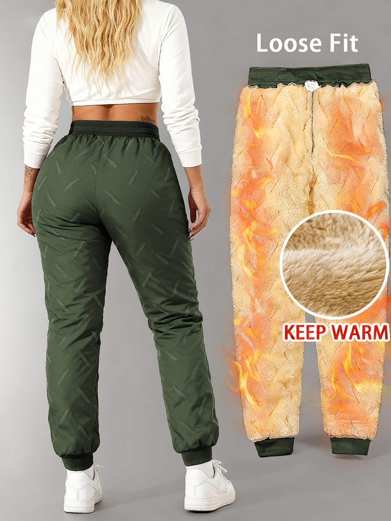 Pantaloni da jogging invernali da donna, imbottiti e idrorepellenti, per sport e tempo libero