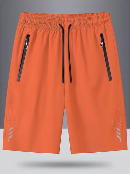 Pantalones cortos deportivos para hombre con bolsillos con cremallera – Ocio y fitness, corte regular