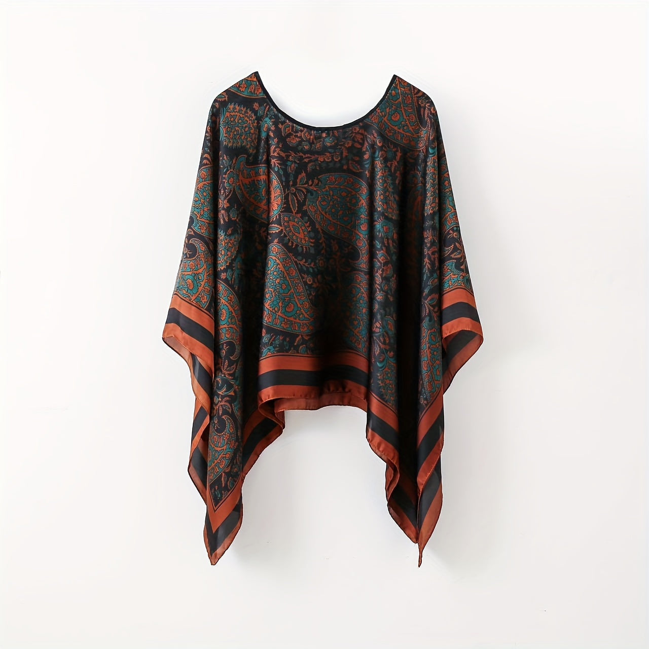 Blusa poncho bohemia para mujer – elegante capa para playa y uso diario