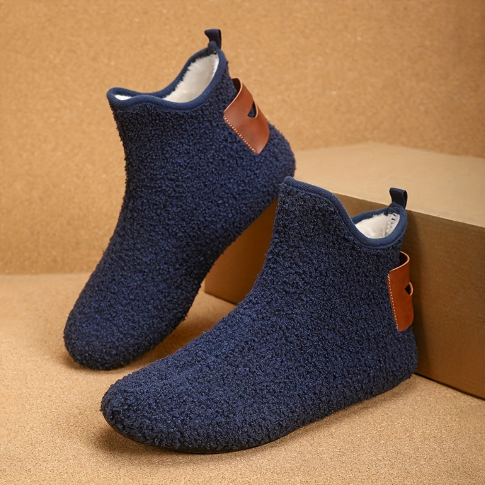 Kuschelige Hausschuhe Booties für Herren – Weiche Haussocken mit Plüschfutter in verschiedenen Farben