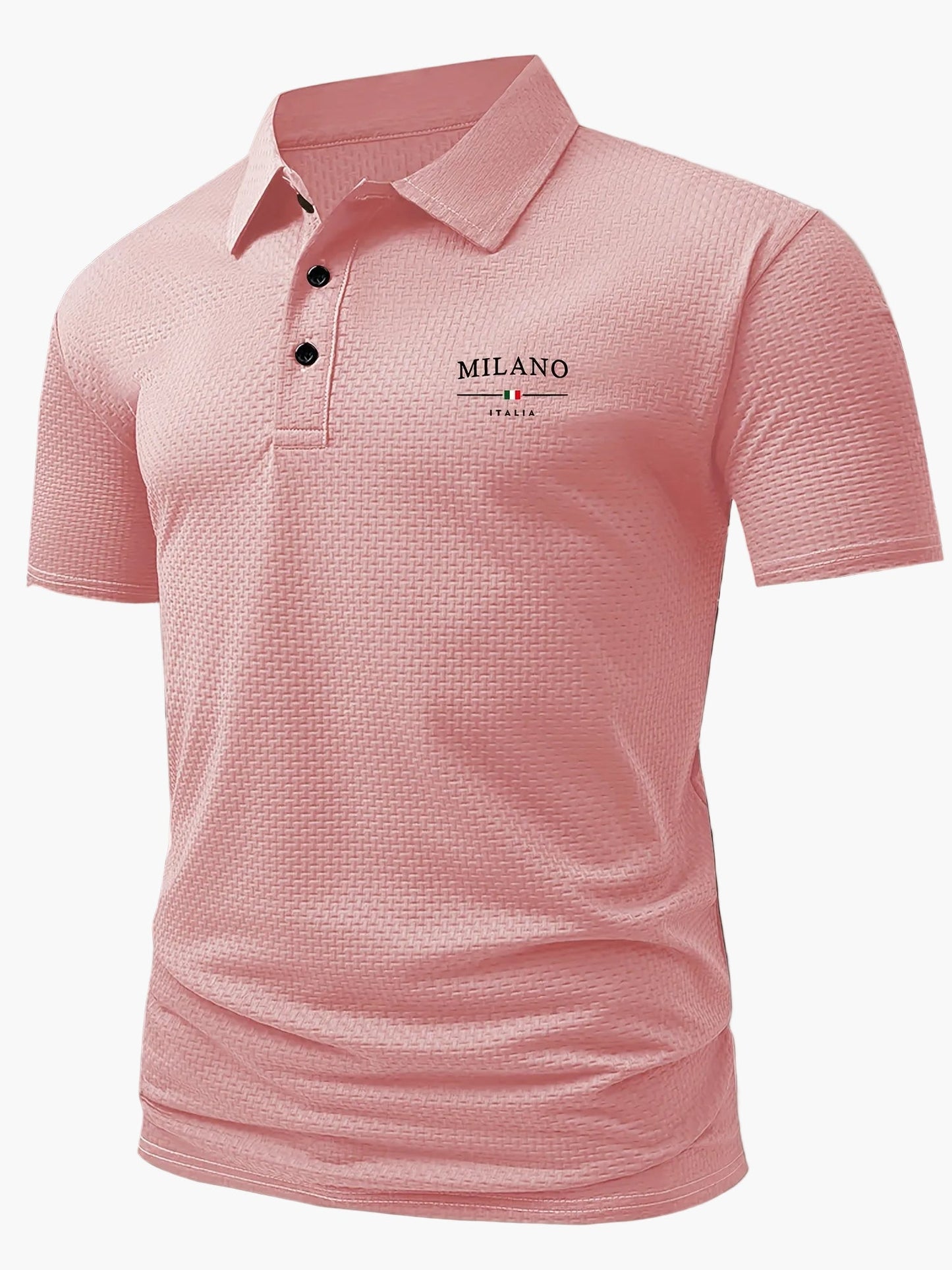 Męska koszulka polo casual z geometrycznym wzorem i listwą na guziki – idealna na co dzień i czas wolny