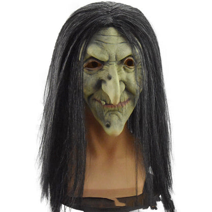 Masque sorcière Halloween pour adultes – Déguisement effrayant pour fêtes costumées et décoration