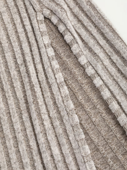 Damen Geripptes Midikleid mit Spaghettiträgern und Kurzpullover-Set