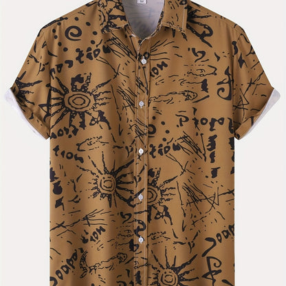 Chemise de villégiature à manches courtes pour homme avec imprimé coquillages – Look estival maritime pour la plage et les loisirs