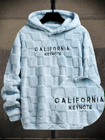 Kuscheliger Hoodie mit Karomuster und Stickerei, mit Kapuze