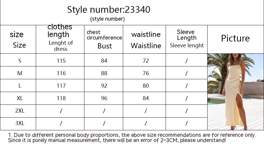 Sharon – Vestito estivo monocolore con spacco da donna