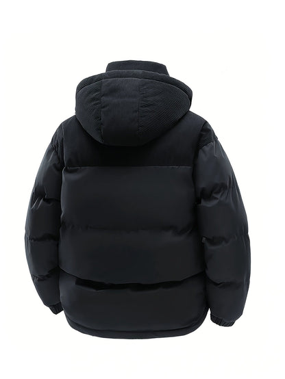Steppjacke mit Kapuze für Herren, Zweifarbig, Khaki-Beige