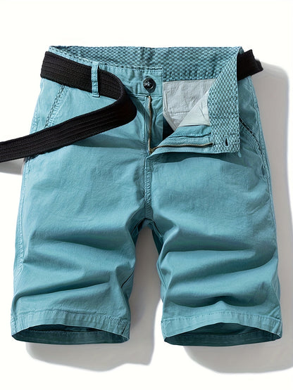 Herr Casual Shorts med bälte – sommarbermuda för fritid och semester