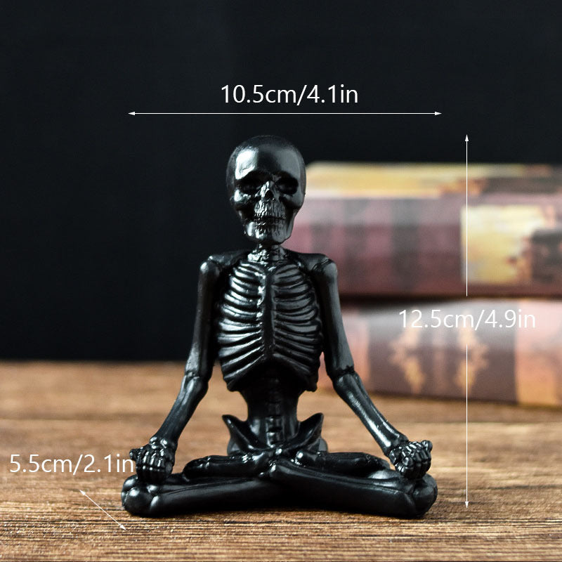 Halloween dekoration skelet yoga-figurer – Sjov uhyggelig dekoration til fester og hjem