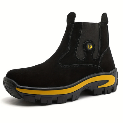 Chelsea Boots Herren Gelb Schwarz mit Profilsohle