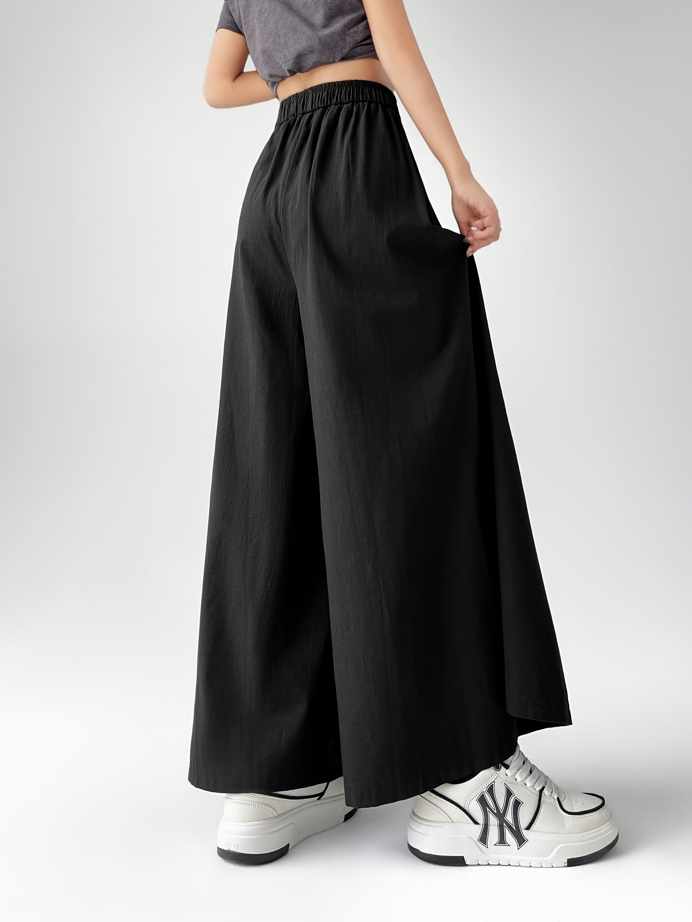 Pantaloni palazzo larghi da donna per primavera ed estate – Pantaloni casual alla moda con gamba ampia