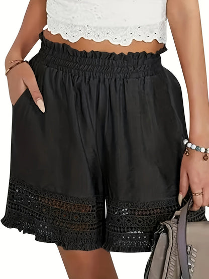 Dame sommershorts med heklet blonde – fritid og ferie, normal passform