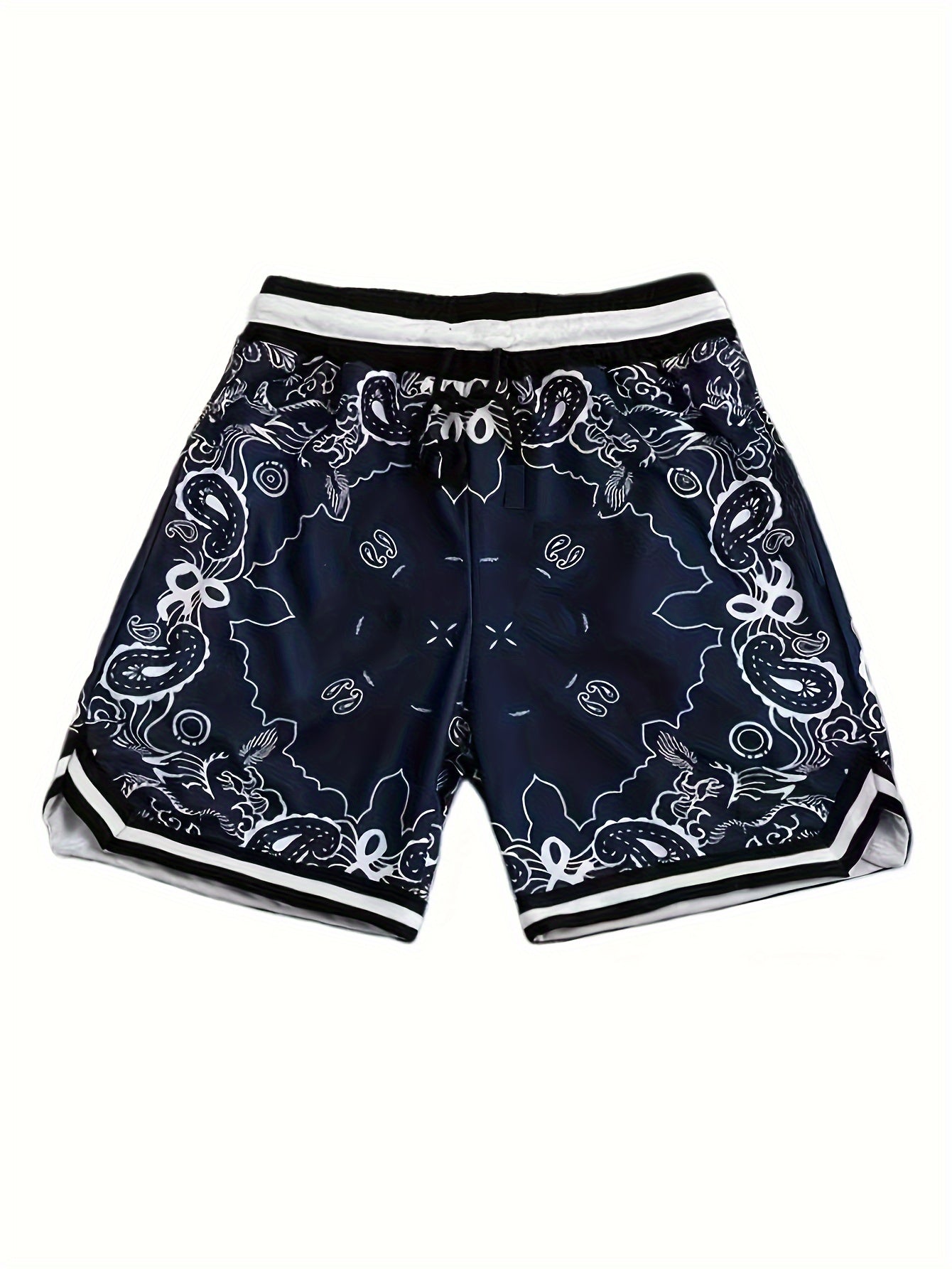 Herren Streetwear Basketball-Shorts mit Paisley-Print und sportlichem Design