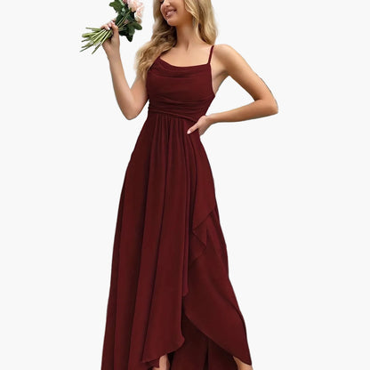 Vestido de noche elegante para mujer, corte ajustado y acampanado con tirantes finos – Perfecto para ocasiones festivas y bodas