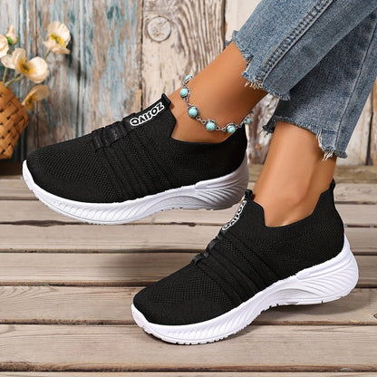 Sneaker Slip-On da donna con motivo a righe – Scarpe casual comode per tutti i giorni e viaggi