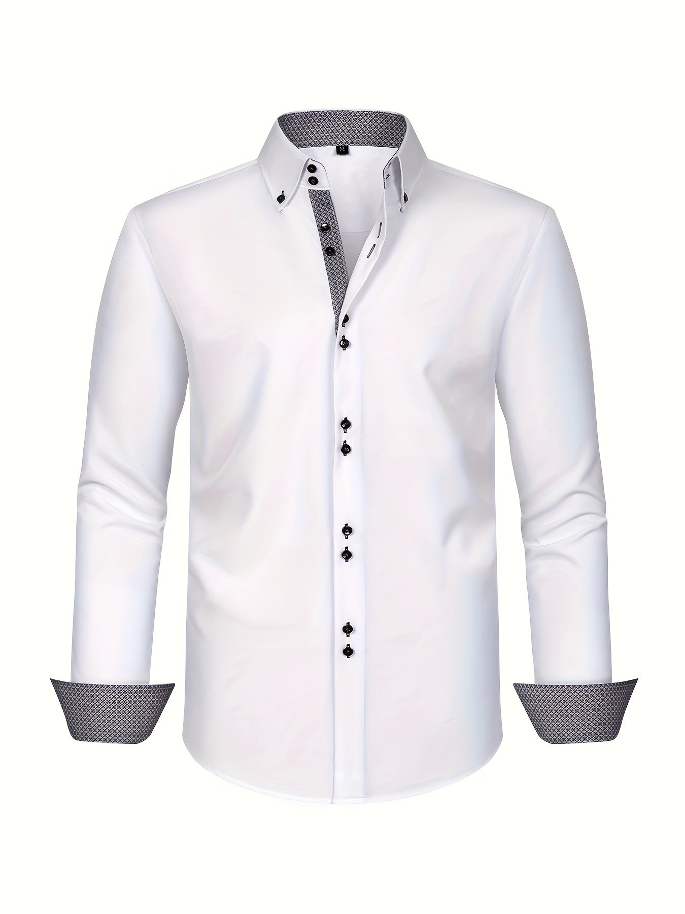 Męska koszula biznesowa casual z długim rękawem nowoczesny elegancki design