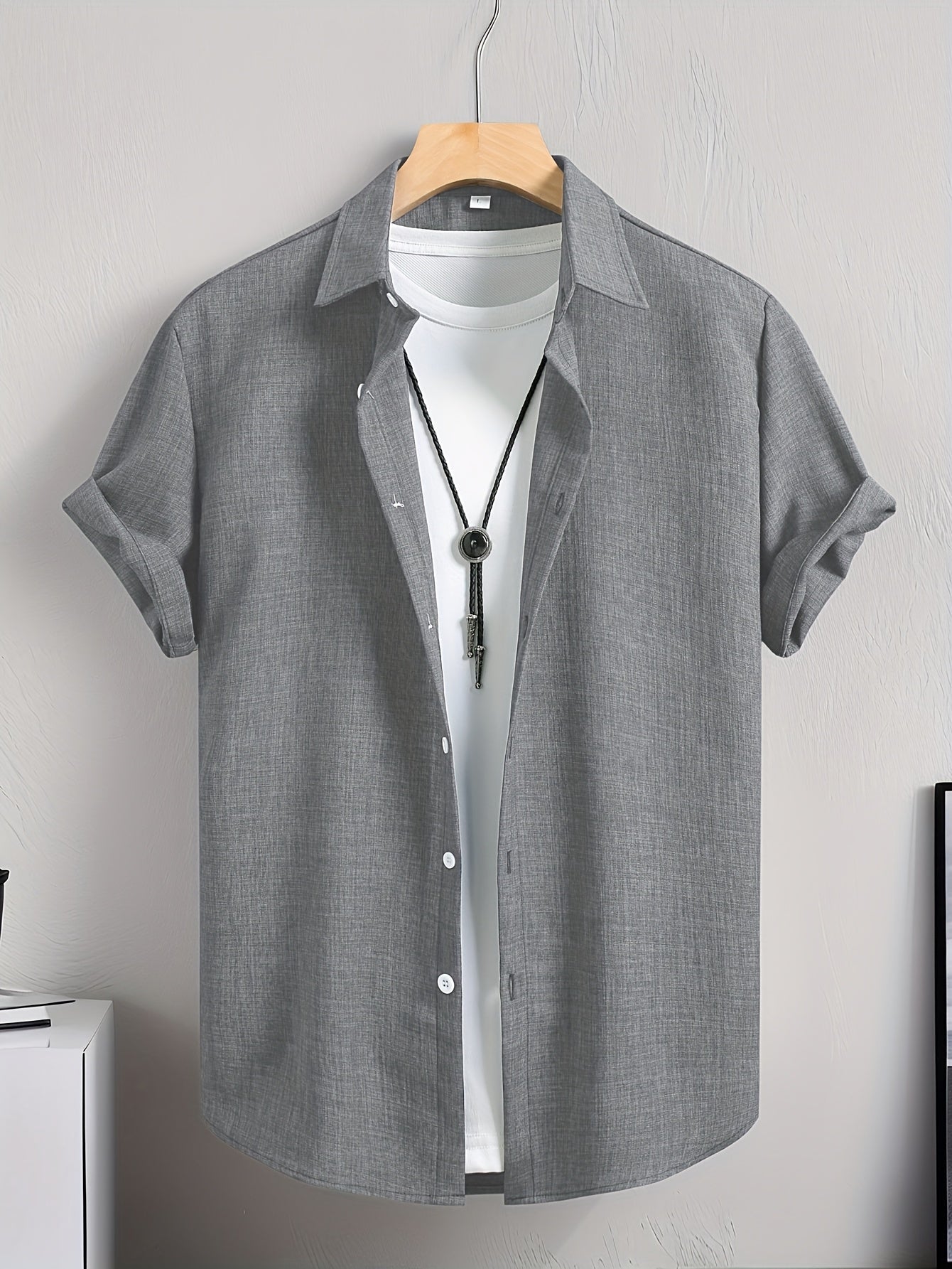Camicia casual da uomo a maniche corte con strato T-shirt – Look estivo moderno per tutti i giorni e uscite