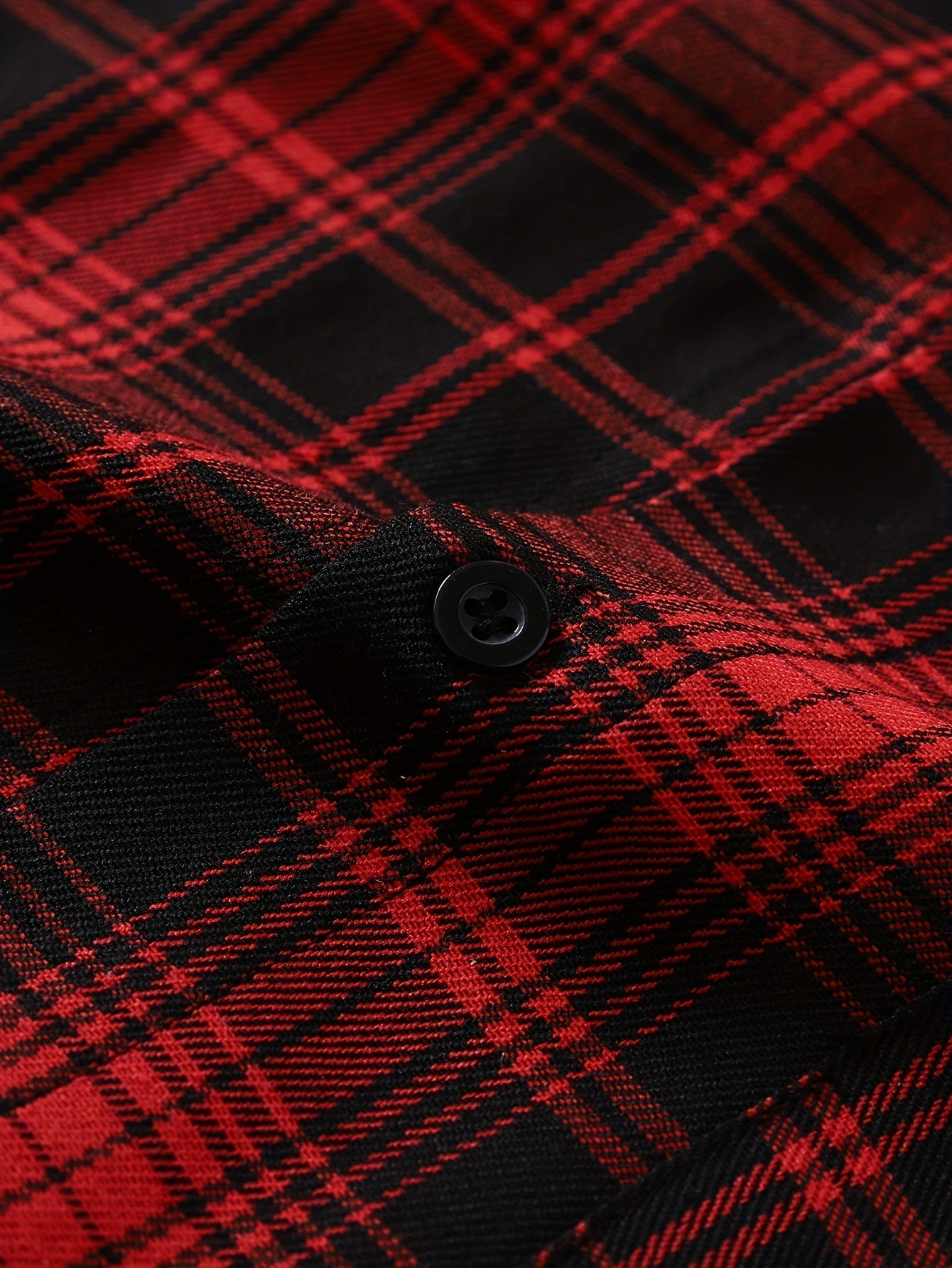 Giacca-camicia da uomo a quadri con cappuccio e maniche lunghe, rossa e nera