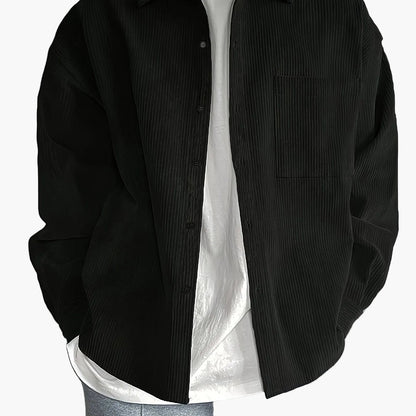Chaqueta camisa casual oversize para hombre con botonadura – Look moderno de ocio