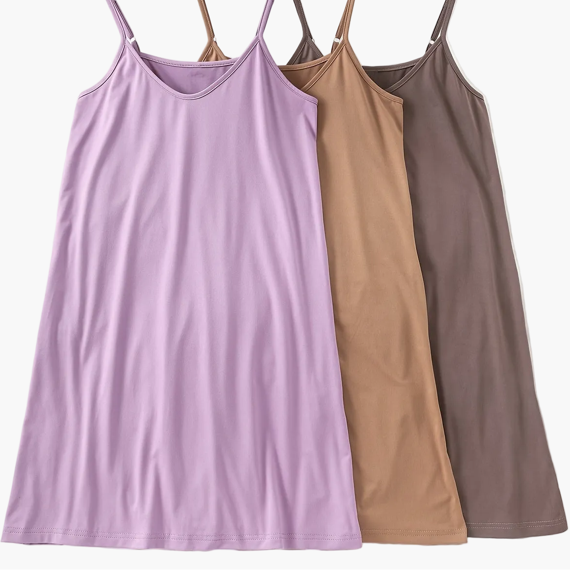 Damen Nachthemd Set – Elegantes Spaghettiträger Kleid für Frühling und Sommer, 3er Pack