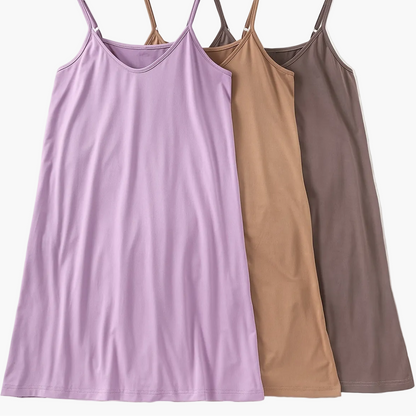 Damen Nachthemd Set – Elegantes Spaghettiträger Kleid für Frühling und Sommer, 3er Pack