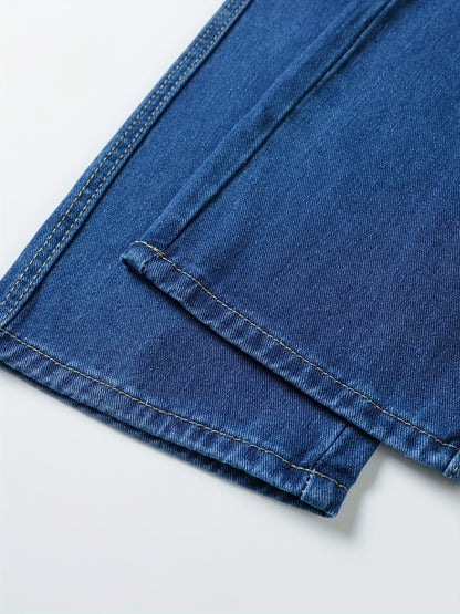 Blaue Herren Jeans Hose mit elastischem Bund und Kordelzug