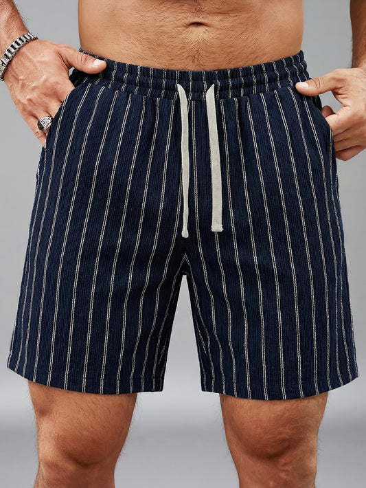 Heren casual shorts met streeppatroon en trekkoord – Perfect voor vrije tijd en sport