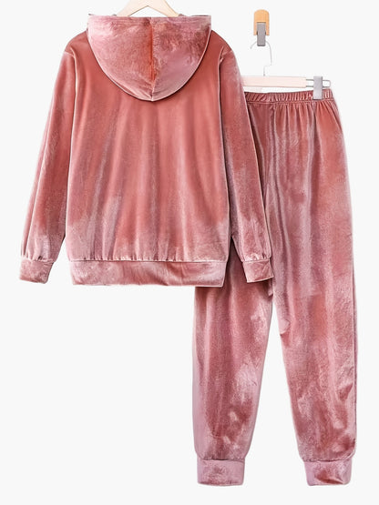 Conjunto de casa casual para mujer con sudadera con capucha y pantalón de jogging – Conjunto cómodo de lounge y entrenamiento