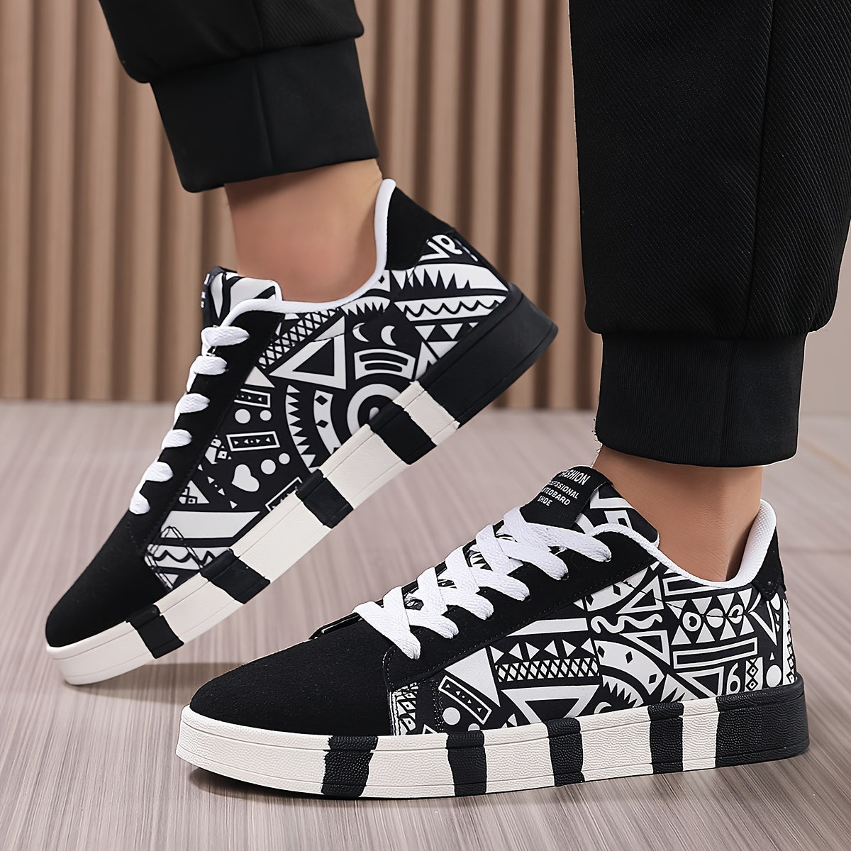 Męskie sneakersy z geometrycznym wzorem do streetwearu i na co dzień